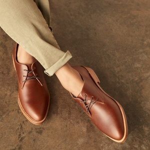Nisolo James Oxford Leather Shoes Brown Brandy 8.5